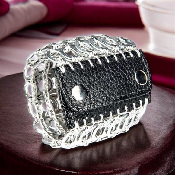 Escama Studio Jewelry - New-Escama Studio - Cuff Bracelet- Handmade Recycled Pull Tabs -2.5 In X 7 In